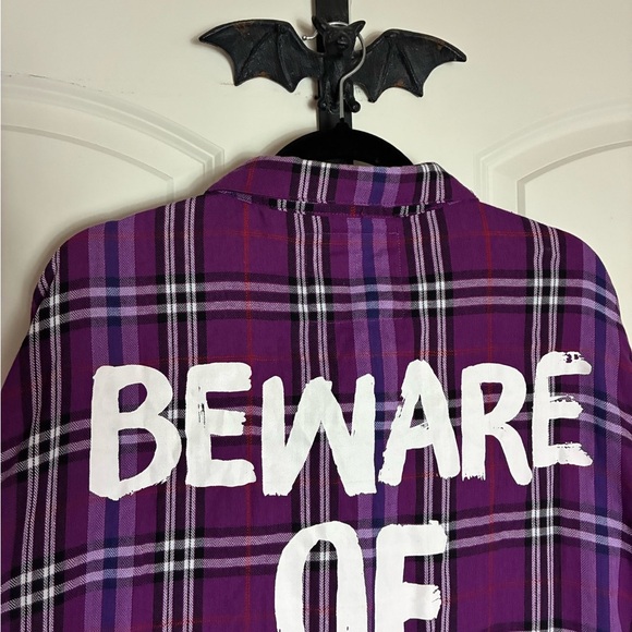 Cakeworthy NWOT Haunted Mansion Hitchhiking Ghost Plaid Button Up Shirt  4X - Picture 5 of 11